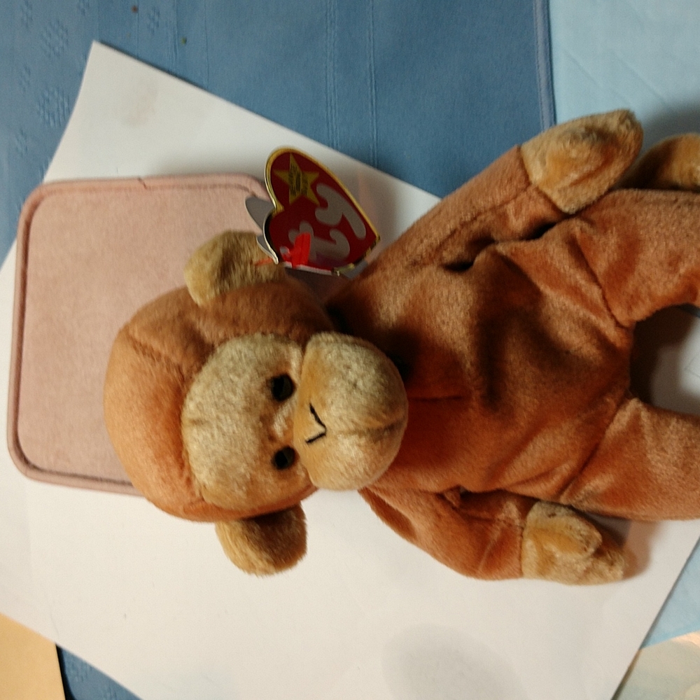 RARE 1995 BONGO TY Beanie Baby Brown Tan Ears- Face-Feet-Hands-Tail #4067 Retire - Picture 17 of 17